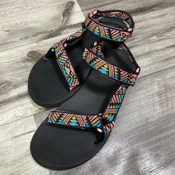 Teva Original Universal Hiking Sandals Aztec Black Multi Women’s Size 9 - Picture 3 of 10